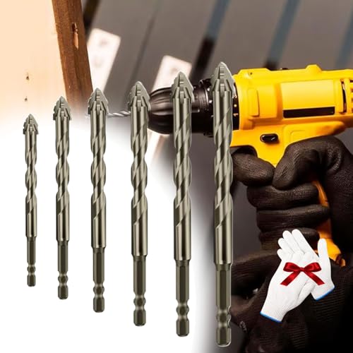 Goletsure 4-Nut-Bohrer, 2025 hochfestes 4-Nut-Exzenterbohrer-Set mit Wellenschliff, neues 4-Nut-Exzenterbohrer-Set mit Sägezahnung, ideal für Metall, Holz und Kunststoff (4mm5mm6mm8mm10mm12mm) von Sovtay