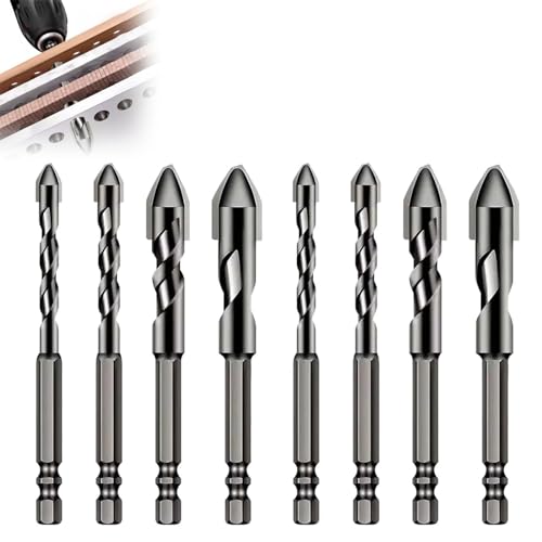 Hochfester Exzenter-Spiralbohrer, Exzenterbohrer mit schrägem Kopf und hoher Härte, Hartmetallbohrer mit Industriestärke, 1 Satz 6 mm/8 mm/10 mm/12 mm Bits (2sets) von Sovtay