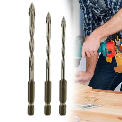 Luckinwish 4-Flute Eccentric Drill Bit, Four Blade Serrated Eccentric Drill, 4-Flute DrillBit, Upgraded EccentricFour-Flute DrillBit for Ceramic, Glass, Marble, And Metal (4mm5mm6mm) von Sovtay