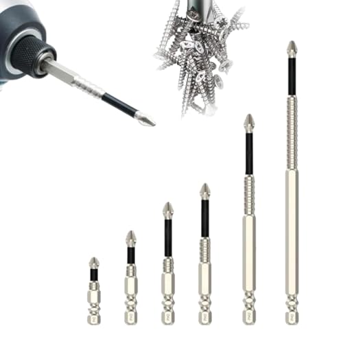 Tidepick Hochmagnetischer Schraubendreher-Bohrer-Satz， Starke magnetische Haltbarkeit Schraubendreher-Bohrer-Set， Hochmagnetischer Schraubendreher-Bohrer 25 50 65 70 90 150mm (6pcs) von Sovtay