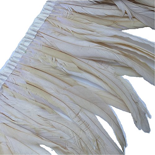 SOWDER Rooster Hackle Feather Fransen 25,4–30,5 cm in Breite Pack von 1 Yard elfenbeinfarben von Sowder