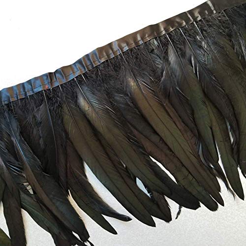 SOWDER Rooster Hackle Feather Fransen 25,4–30,5 cm in Breite Pack von 1 Yard schwarz von Sowder