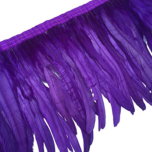 SOWDER Rooster Hackle Feather Fransen 25,4–30,5 cm in Breite Pack von 1 Yard violett von Sowder