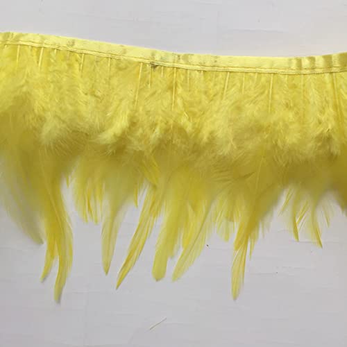 Sowder 1,8 m langer natürlicher Hahnenfederbesatz, Fransen, 10,2 - 15,2 cm breit, für Kleider, DIY-Dekoration (gelb) von Sowder