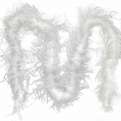 Sowder 1-lagige Straußenfeder-Boa für Hochzeit/Party-Dekoration, Federschaber, 183 cm lang, weiß, 10*10*0.5 Sowder 1-lagige Straußenfeder-Boa für Hochzeit/Party-Dekoration, Federschaber, 183 cm lang, weiß, 10*10*0.5 von Sowder