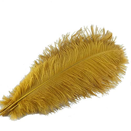 Sowder 5pcs Strauß-Federn 16-18inch (40-45cm) für Haupthochzeits-Dekoration (goldfarben) von Sowder