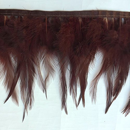 SOWDER Rooster Hackle Feather Fransen Trim für Custume Kleid Dekoration Pack von 5 Meter braun von Sowder