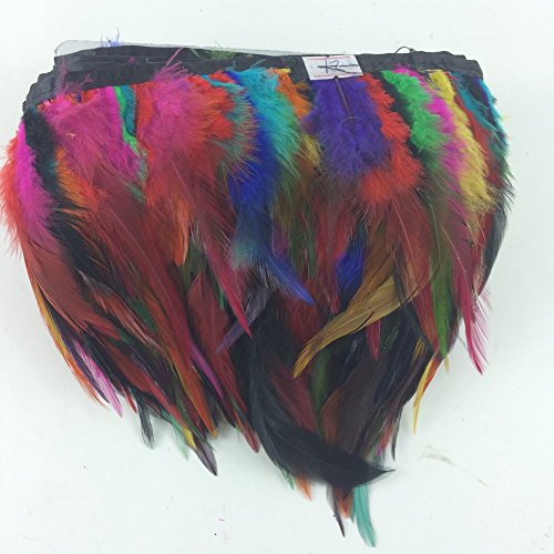SOWDER Rooster Hackle Feather Fransen Trim für Custume Kleid Dekoration Pack von 5 Meter bunt von Sowder