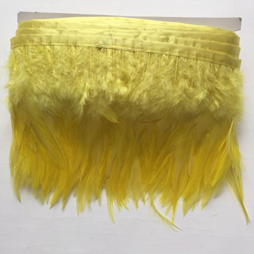 Sowder Rooster Hackle Feather Fransen Trim für Custume Kleid Dekoration Pack von 5 Meter gelb von Sowder