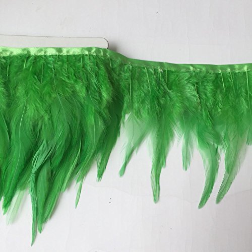 SOWDER Rooster Hackle Feather Fransen Trim für Custume Kleid Dekoration Pack von 5 Meter lindgrün von Sowder