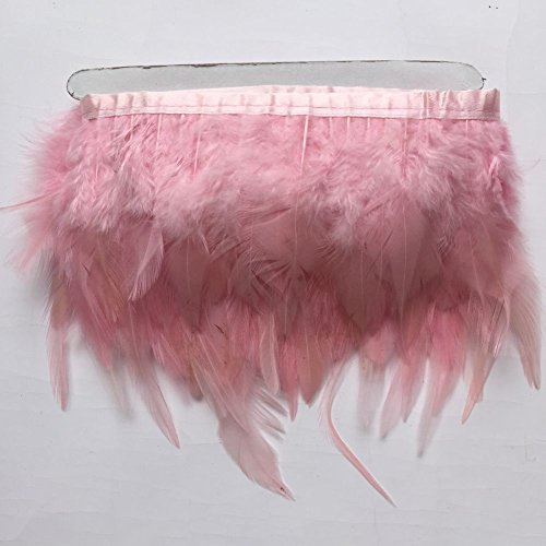 Sowder Rooster Hackle Feather Fransen Trim für Custume Kleid Dekoration Pack von 5 Meter rose von Sowder