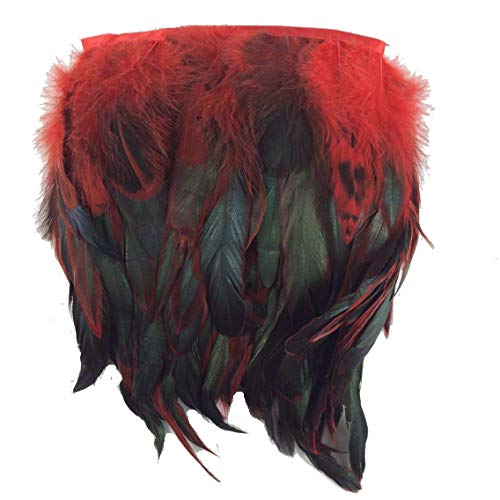 SOWDER Rooster Hackle Feather Fransen 12,7–17,8 cm in Breite Pack von 5 Meter rot von Sowder