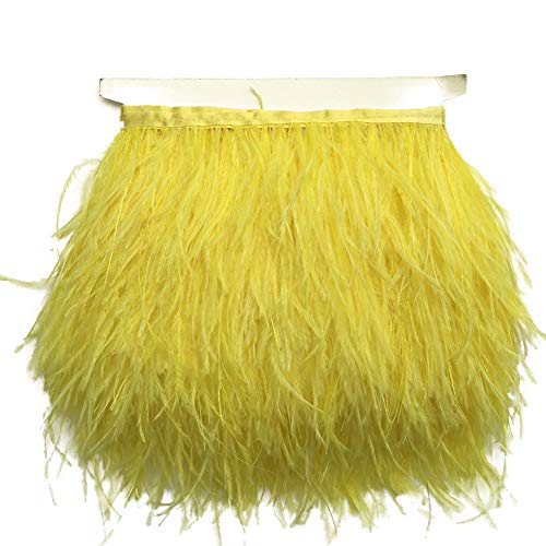 Sowder Straußenfeder-Borte, Fransen mit Satinband, für Kleidung, Kostüme, Nähen, Dekoration, 183 cm gelb Sowder Straußenfeder-Borte, Fransen mit Satinband, für Kleidung, Kostüme, Nähen, Dekoration, 183 cm gelb von Sowder