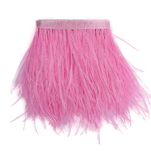 Sowder Straußenfeder-Borte, Fransen mit Satinband, für Kleidung, Kostüme, Nähen, Dekoration, 183 cm Rose von Sowder