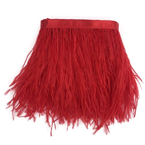 Sowder Straußenfeder-Borte, Fransen mit Satinband, für Kleidung, Kostüme, Nähen, Dekoration, 183 cm rot Sowder Straußenfeder-Borte, Fransen mit Satinband, für Kleidung, Kostüme, Nähen, Dekoration, 183 cm rot von Sowder