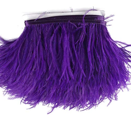 Sowder Straußenfeder-Borte, Fransen mit Satinband, für Kleidung, Kostüme, Nähen, Dekoration, 183 cm violett von Sowder