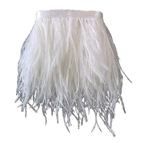 Sowder Straußenfeder-Borte, Fransen mit Satinband, für Kleidung, Kostüme, Nähen, Dekoration, 183 cm weiß Sowder Straußenfeder-Borte, Fransen mit Satinband, für Kleidung, Kostüme, Nähen, Dekoration, 183 cm weiß von Sowder