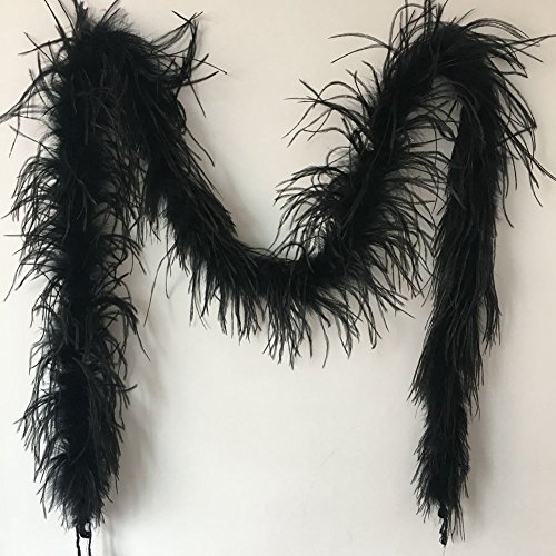 Sowder Straußenfederboa, 183 cm Länge, 1-lagig, für Hochzeit/Party, Dekoration, Federschub (schwarz) von Sowder