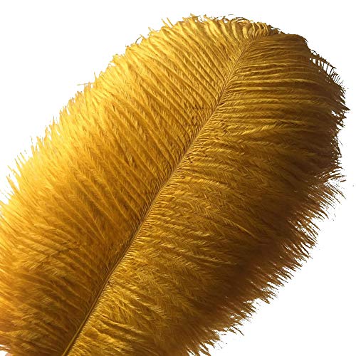Sowder Straußenfedern, 45 - 50 cm, für Hochzeit, Dekoration, 10 Stück (goldfarben) von Sowder