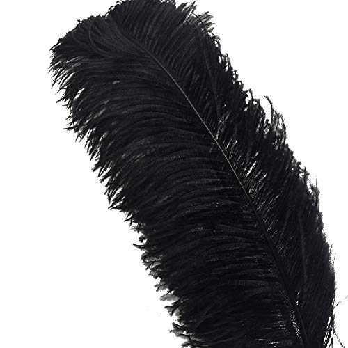 Sowder Straußenfedern für Hochzeiten, Tafelaufsätze, Heimdekoration, 58–65 cm, Schwarz, 10 Stück von Sowder