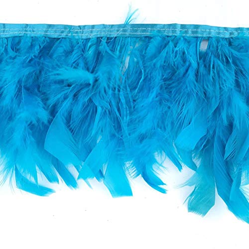 Sowder Truthahnfedern Fransenbesatz für Party Hochzeit Kleid Nähen Handwerk Kostüme Dekoration 2 Yards(türkis) von Sowder