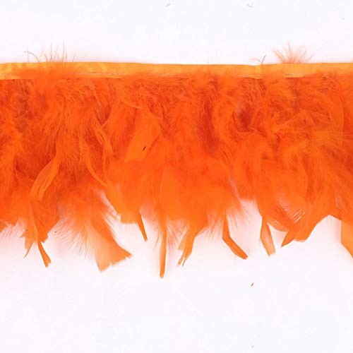 Sowder Türkiye Federn Fransen für Party, Hochzeit, Kleid, Nähen, Basteln, Kostüme, Dekoration, 2 yards orange von Sowder