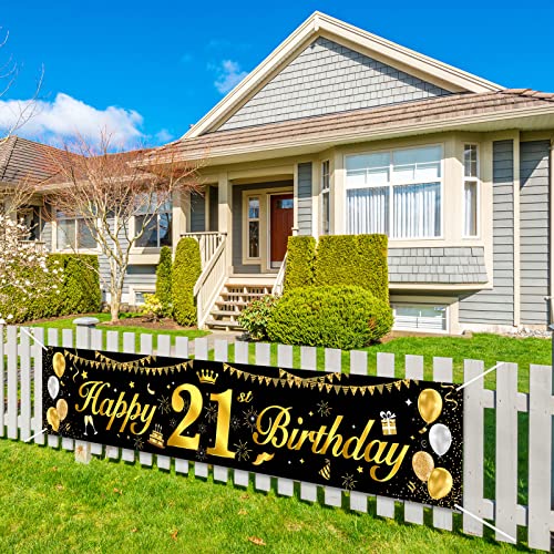 Banner 21 Geburtstag, 21.Geburtstagsfeier Schwarzes und Gold Dekorationen Banner Hintergrund,Schwarzes und Gold Dekoration für Mann und Faur der 21.Geburtstagsfeier Banner 21 Geburtstag, 21.Geburtstagsfeier Schwarzes und Gold Dekorationen Banner Hintergrund,Schwarzes und Gold Dekoration für Mann und Faur der 21.Geburtstagsfeier von Sowide