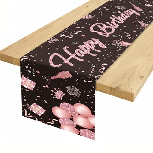 Sowide Tischläufer Geburtstag Roségold, Happy Birthday Rosa tischläufer geburtstagsdeko, tischdeko Geburtstag für Frauen Mädchen, Table Runner Birthday Decorations Party Dekoration, 180 x 35 cm Sowide Tischläufer Geburtstag Roségold, Happy Birthday Rosa tischläufer geburtstagsdeko, tischdeko Geburtstag für Frauen Mädchen, Table Runner Birthday Decorations Party Dekoration, 180 x 35 cm von Sowide