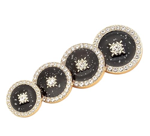 Dekoratives, mit Diamanten besetztes Knopf-Knopfzubehör, Schwarz, 18mm-10 Stk Dekoratives, mit Diamanten besetztes Knopf-Knopfzubehör, Schwarz, 18mm-10 Stk von SpaRcz