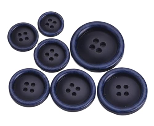Harzknopf, runder Knopf mit vier Ösen, 18mm, Blau, 25mm-10 Stk Harzknopf, runder Knopf mit vier Ösen, 18mm, Blau, 25mm-10 Stk von SpaRcz