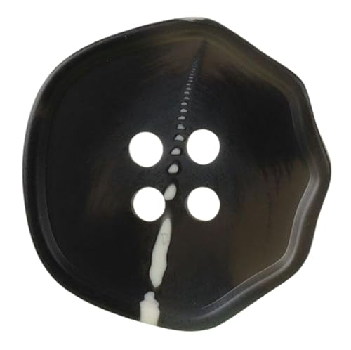 Knopf mit Harzmuster, unregelmäßiger Vier-Augen-Knopf, Schwarz, 25mm-10 Stk von SpaRcz