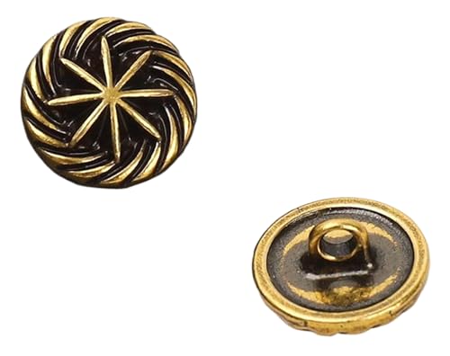 Metallknöpfe Bronzefarbene Zierknöpfe mit hohem Fuß, Farbe 7, 12mm-10 Stk von SpaRcz