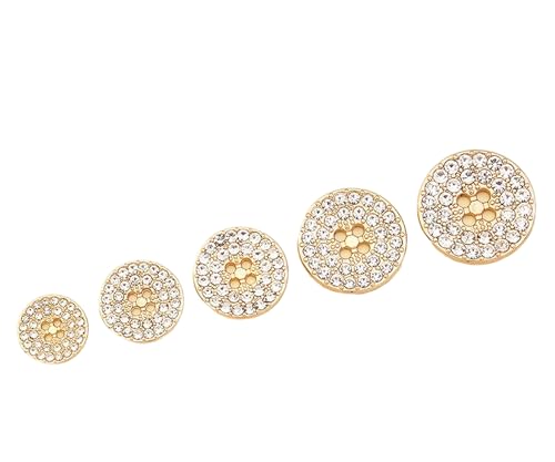 Metallknopf, diamantverziert, große Knöpfe mit vier Löchern, Farbe 2, 23mm-10 Stk Metallknopf, diamantverziert, große Knöpfe mit vier Löchern, Farbe 2, 23mm-10 Stk von SpaRcz