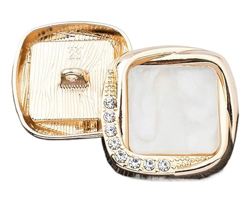 Quadratischer Knopf aus Metall, Diamant-Gold, dekorativer großer Knopf, Farbe 1, 20mm-10 Stk Quadratischer Knopf aus Metall, Diamant-Gold, dekorativer großer Knopf, Farbe 1, 20mm-10 Stk von SpaRcz
