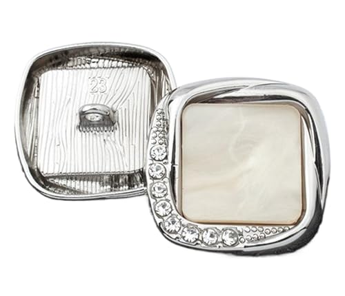 Quadratischer Knopf aus Metall, Diamant-Gold, dekorativer großer Knopf, Farbe 6, 23mm-10 Stk Quadratischer Knopf aus Metall, Diamant-Gold, dekorativer großer Knopf, Farbe 6, 23mm-10 Stk von SpaRcz