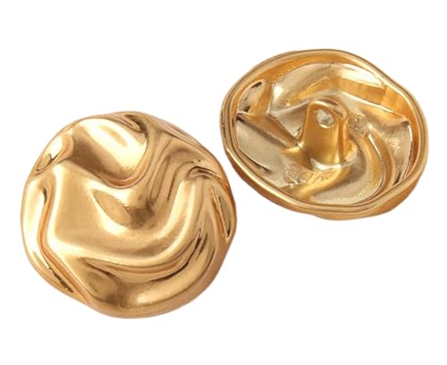 Unregelmäßige Metallknöpfe, Goldknöpfe für Mäntel, Gold, 20mm-10 Stk Unregelmäßige Metallknöpfe, Goldknöpfe für Mäntel, Gold, 20mm-10 Stk von SpaRcz