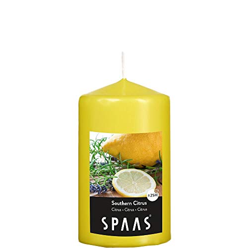 Spaas 12 Duft-Stumpenkerzen Zylinder Paraffinwachs Herbstgelb D 60 mm H 100 mm Spaas 12 Duft-Stumpenkerzen Zylinder Paraffinwachs Herbstgelb D 60 mm H 100 mm von Spaas