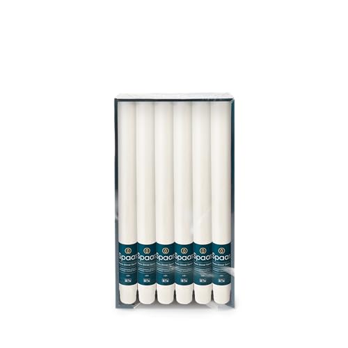 Spaas 12 x 12 Rustikale Duftkerze Haushaltskerzen Paraffinwachs weiß D21mm H 250mm, White, D 21 mm x H 250 mm, 12 von Spaas