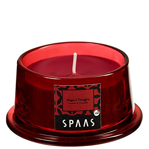 Spaas Duftkerze im tiefem Glas, ± 15 Stunden-Magical Thoughts, Paraffinwachs, Weinrot, D 92 mm x H 48 mm Spaas Duftkerze im tiefem Glas, ± 15 Stunden-Magical Thoughts, Paraffinwachs, Weinrot, D 92 mm x H 48 mm von Spaas