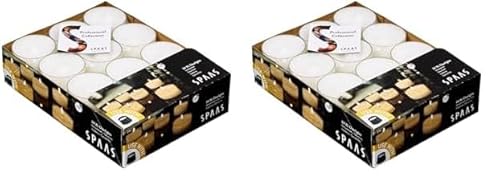 Spaas Maxi Unscented Tealights in Transparent Clear Cup, Hours-Whit 24 Clearlights, Teelichter mit durchsichtigem Halter, ± 10 Stunden, ohne Duft-weiß, Paraffinwachs, D 57 mm x H 28 mm (Packung mit 2) Spaas Maxi Unscented Tealights in Transparent Clear Cup, Hours-Whit 24 Clearlights, Teelichter mit durchsichtigem Halter, ± 10 Stunden, ohne Duft-weiß, Paraffinwachs, D 57 mm x H 28 mm (Packung mit 2) von Spaas