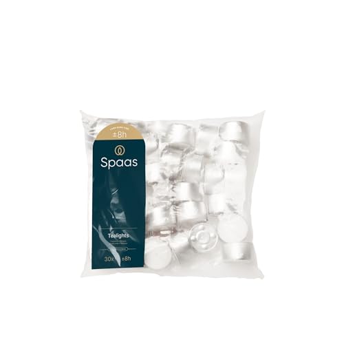 Spaas ['Tealights Teelichter 30er-Beutel, ± 8 Stunden-weiß, Paraffinwachs, D 39 mm x H 22 mm Spaas ['Tealights Teelichter 30er-Beutel, ± 8 Stunden-weiß, Paraffinwachs, D 39 mm x H 22 mm von Spaas