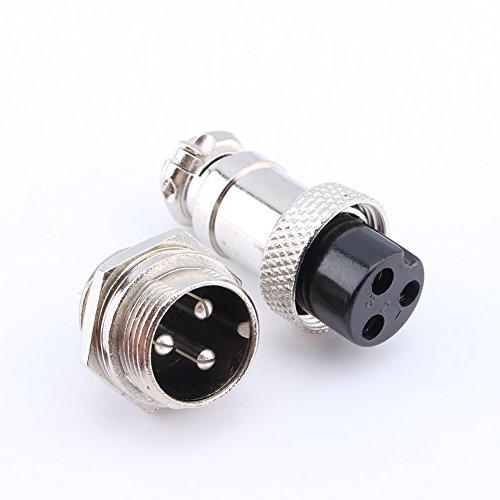 1set GX16 Aviation Plug and Socket Connector, Aviation Connector 3Pins Screw Type Electrical Aviation Plug Socket Connector von Spacnana