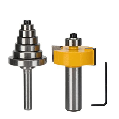 2 Set 1/2in Schaft Rabbet Router Bit, Silber Gelb T Typ Fräser für Schrank Türen, Glastüren und Fensters Chnitz Werkzeuge 2 Set 1/2in Schaft Rabbet Router Bit, Silber Gelb T Typ Fräser für Schrank Türen, Glastüren und Fensters Chnitz Werkzeuge von Spacnana