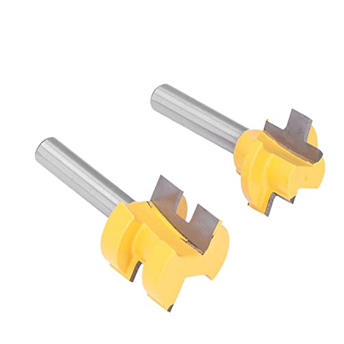 Holzbearbeitungsboden Router Bit Nicht -Burr -Quadrate Zahnzunge Grooves Fräsenschneider 1‑1/ 8in T Schlitzschneider für Sperrholz/ Holzarbeit Bank 2 Stcs Kohlenstoffstahlblätter von Spacnana