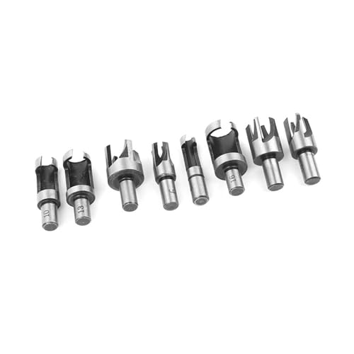 Holzsteckerschneider, Verjüngter Klauenbohrer, 8pcs 6 Mm 10 Mm 13 Mm 16 Mm Schneidwerkzeug für Holzstopfen, Schlitzschneider, und Hell, Geeignet für Bankbohrer und Elektro von Spacnana