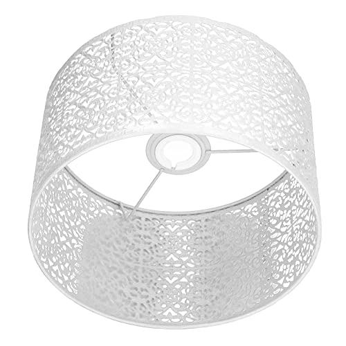 Lampenschirm, Eisen Kleiner Lampenschirm für Tischlampe und Stehleuchte E27 E14 Universal Lampenschirm aus Metall (Weiss) von Spacnana