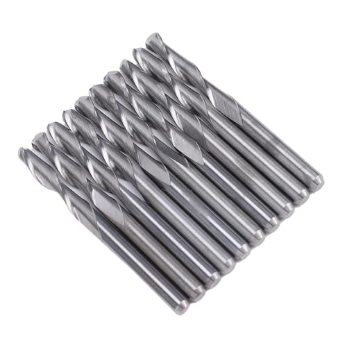 Spacnana 10pcs 1/8 -Zoll -Schaft -CNC -Router -Bit 2mm Carbid -Endmühle 2 Flötenspirale Steigungsschneider mit Chipentfernschlitz für HolzpvC MDF -Hartholz -PCB -CNC -Gravur von Spacnana