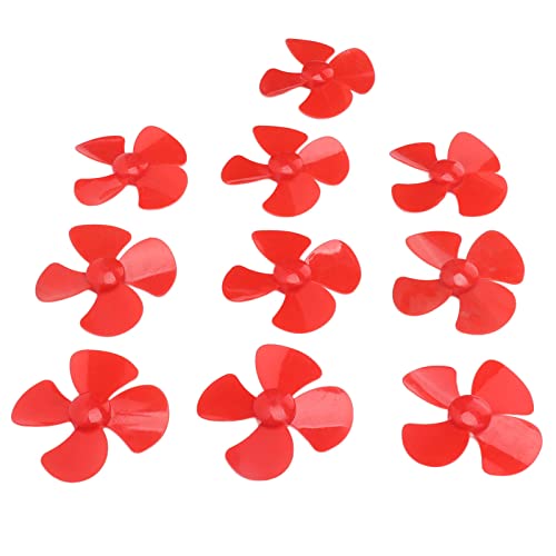 Spacnana 10pcs 80 Mm 4 Blattpropeller, ABS -Kunststoff - -rotierende Spielzeugmodellzubehör mit 2 Mm Loch für Fernbedienungsauto -Bootsspielzeuge (Rot) von Spacnana