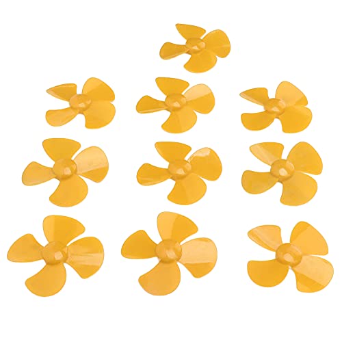Spacnana 10pcs 80 Mm 4 Blattpropeller, ABS -Kunststoff - -rotierende Spielzeugmodellzubehör mit 2 Mm Loch für Fernbedienungsauto -Bootsspielzeuge (Yellow) von Spacnana