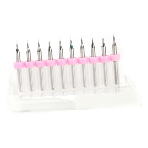 Spacnana 10pcs Zementierte Carbid-Bohrer-Bits für die Überarbeitung von Leiterplatten, Kleine und Reibungslose Ablagerungsraum, Hochwertige Materialien (0,1 mm) von Spacnana